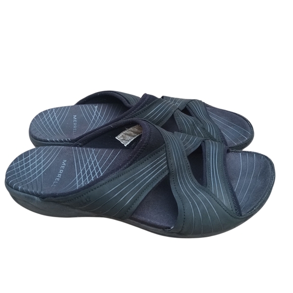 Merrell Sandals Womens Size 9 Heather Black Slip On Slide Sport Hiking Wedge - Picture 1 of 8